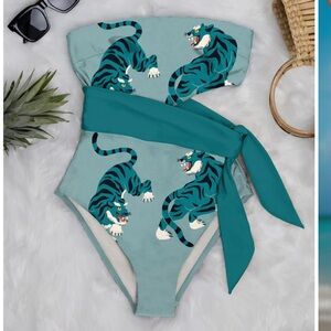 Averie Marina Tiger Side Tie One Piece Swimsuit